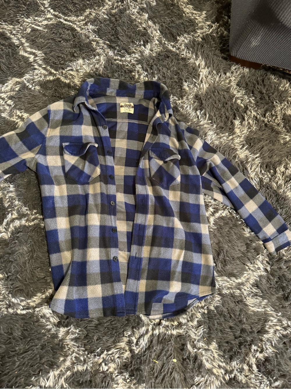 Kids Blue & Gray Plaid Button-Front Shirt Jacket